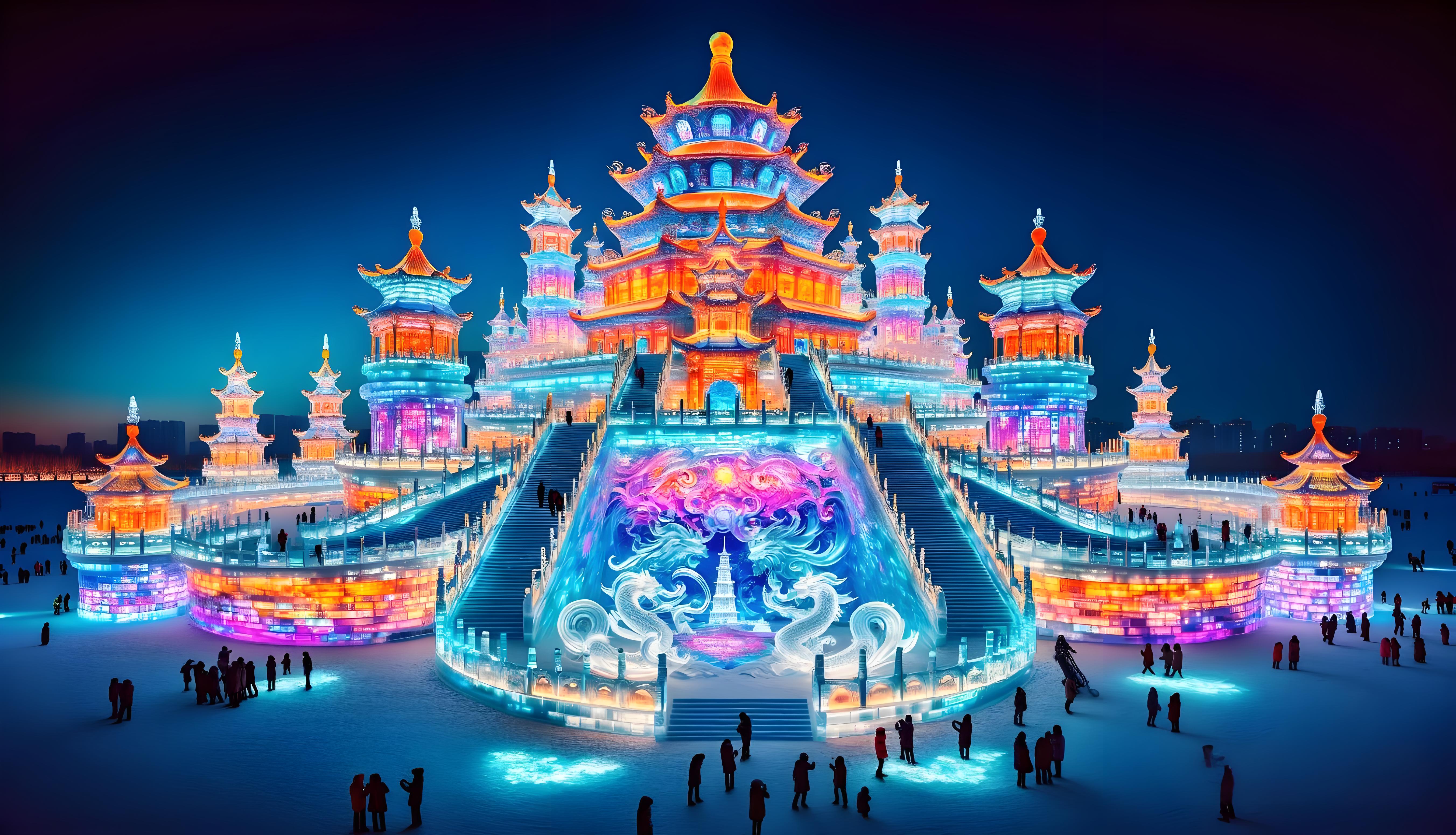 哈尔滨冰雪大世界冰雕 哈尔滨冰雪大世界冰雕